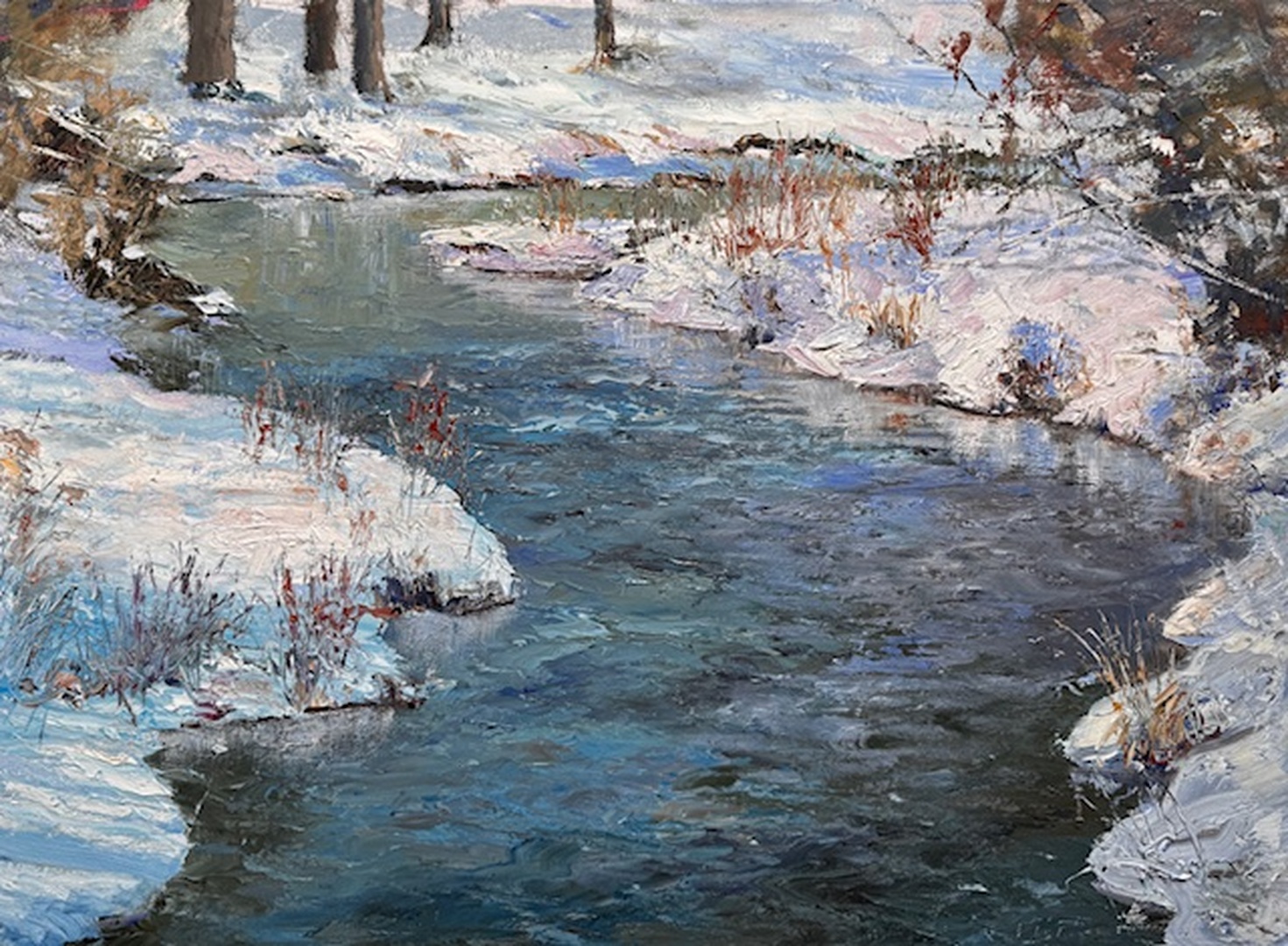 Meander - 18 x 20 in. wide - Oil on Canvas Framed