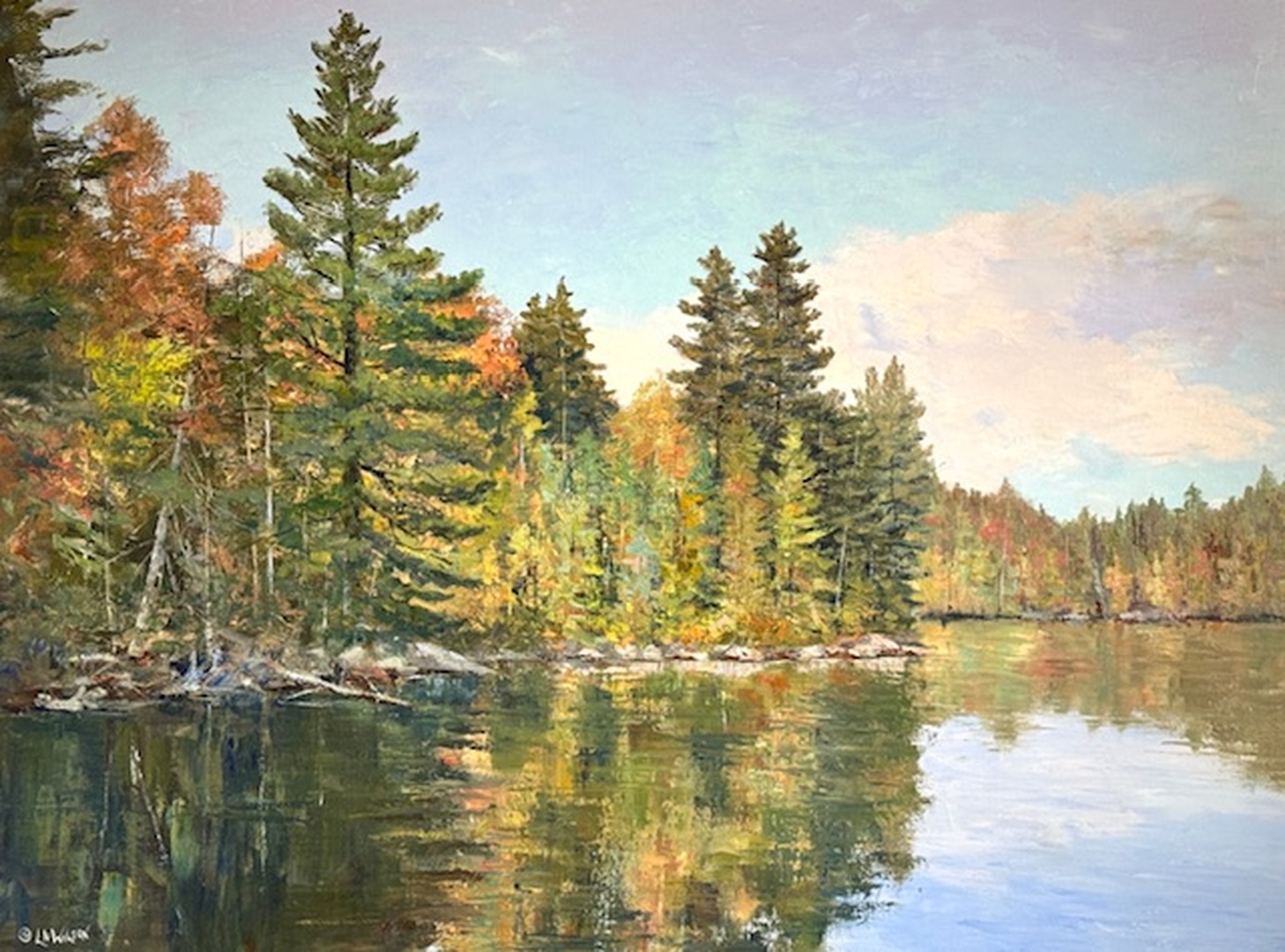 Sunlit Cove - 36 x 48 - Oil on Canvas - Lloyd Wilson