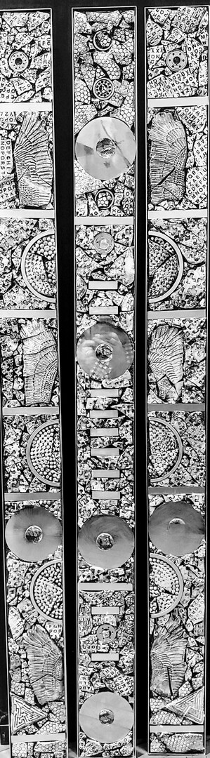Triptych JF 45 - 48 x 4 in. wide - Miced Media