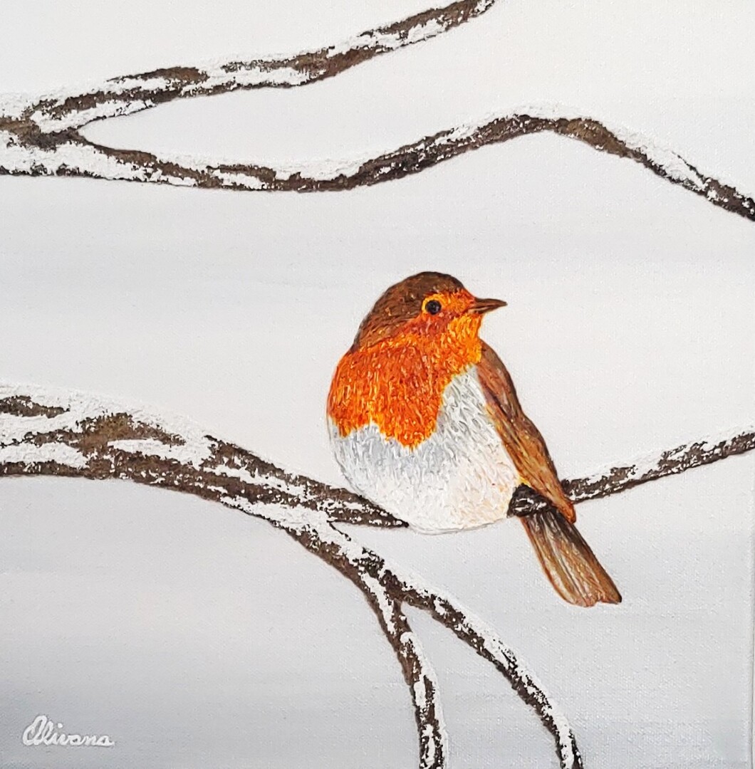 Robin - Acrylic on Canvas - 12 x 12
