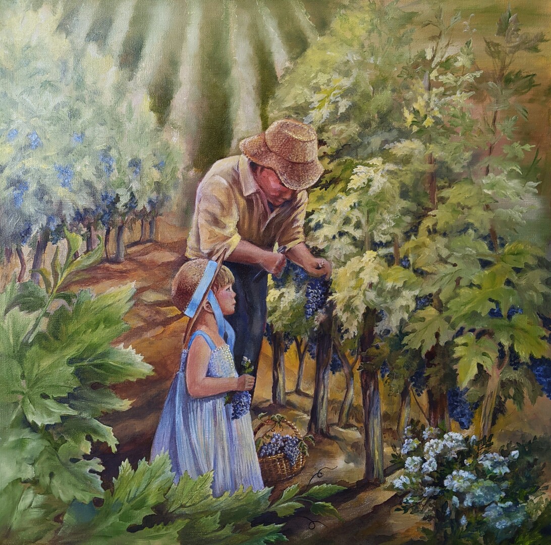 PRUNING THE CANOPY - 24 X 24 - Oil on Canvas