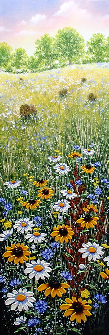 July Muffins (25') - 36 x 12 in. wide - Acrylic on Canvas
