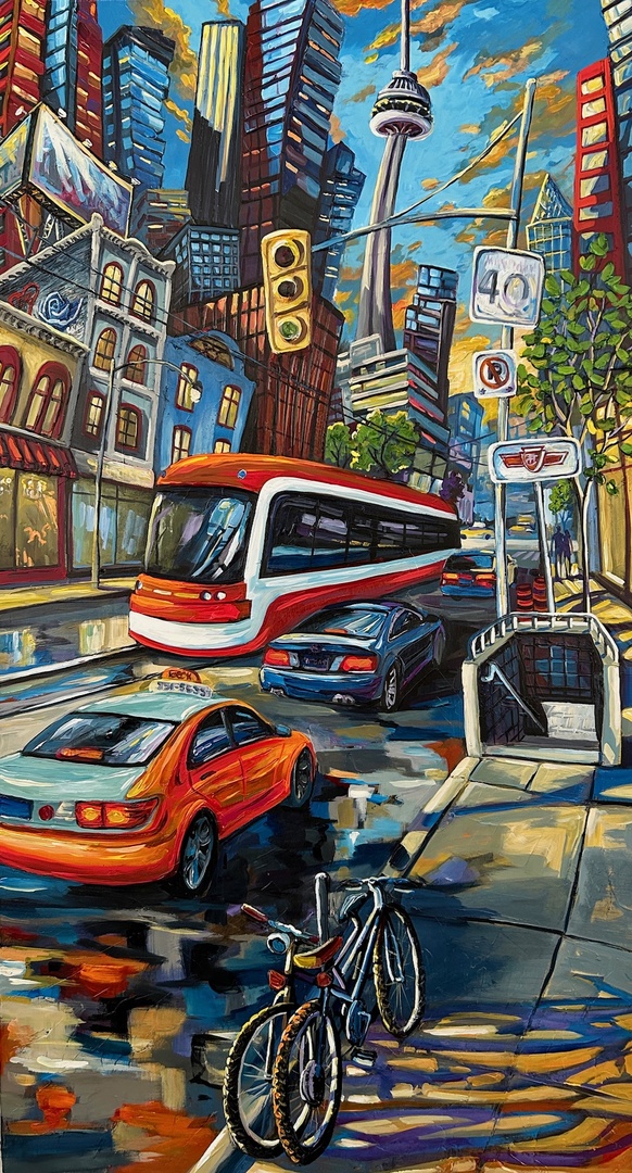 In the City ( Series)  25 - 13 - 44 x 24 in. wide - EXHIBITION