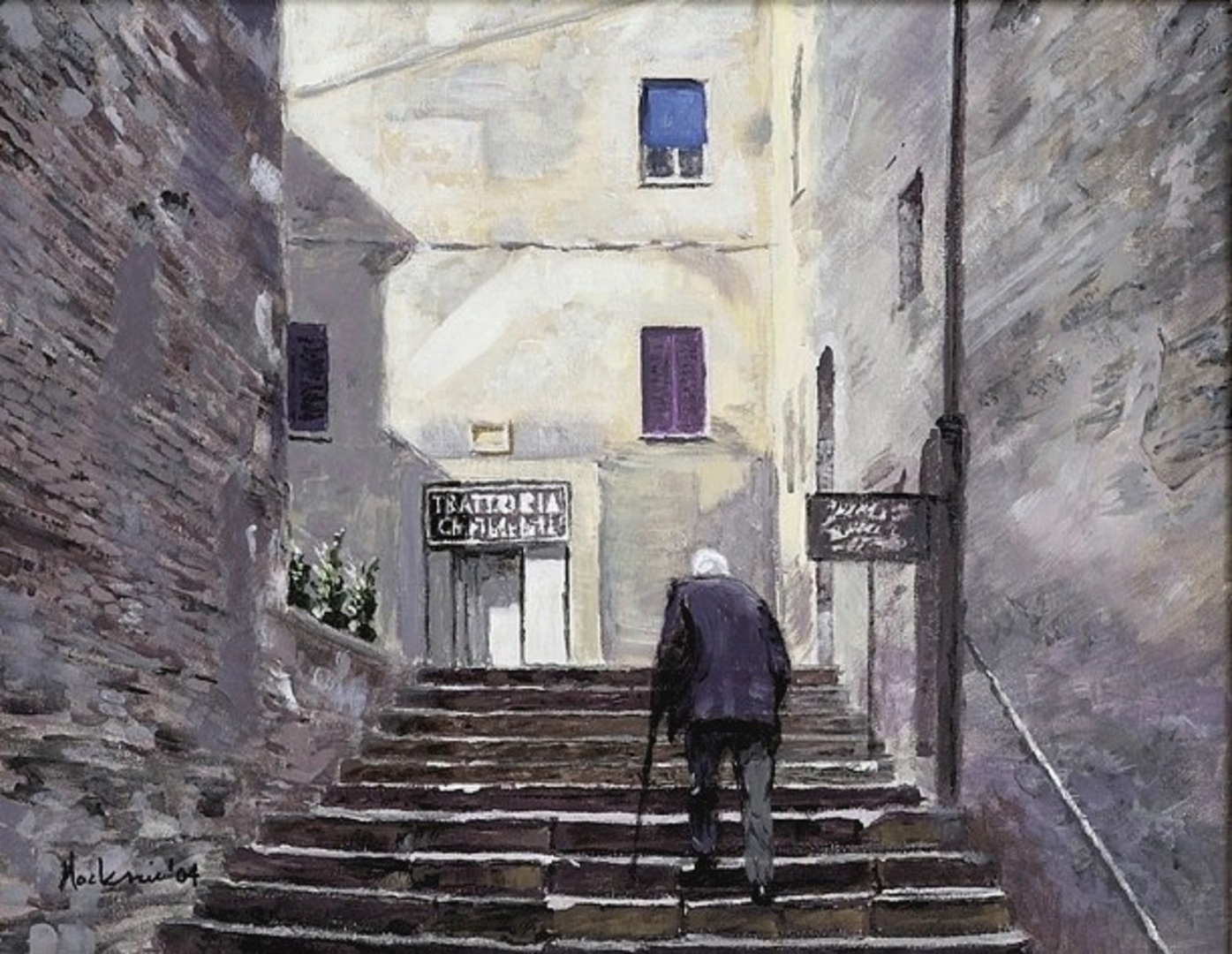 'tuscan stair'  acrylic  11x14 - Ralph Mackenzie