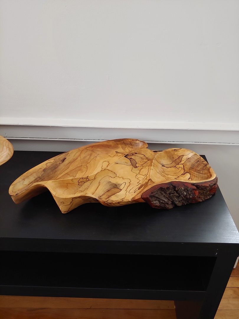 Carved Spalted Maple with Live Edge - #6