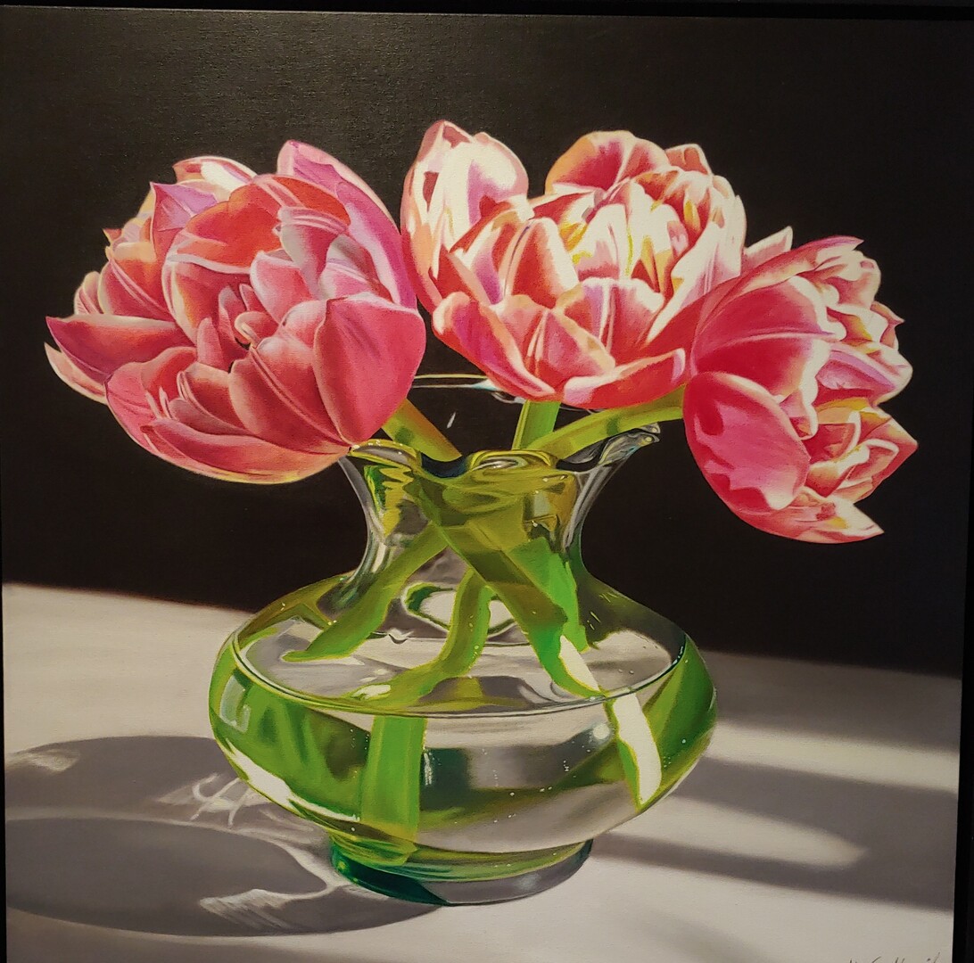 Sunlit Tulips - Oil on Canvas - 30 x 30