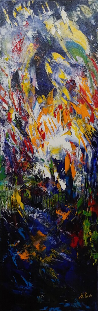 Au Clare du Lune - (In the Moonlight) -36 x 12 - Oil on Canvas - Isabelle St. Roch