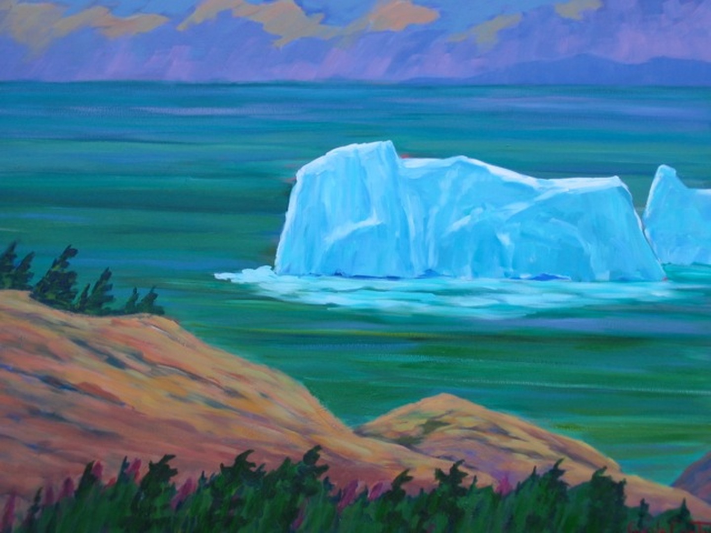 Bonasvista Iceberg NFL 36X48 - Oil on Canvas - Gisele Comtois