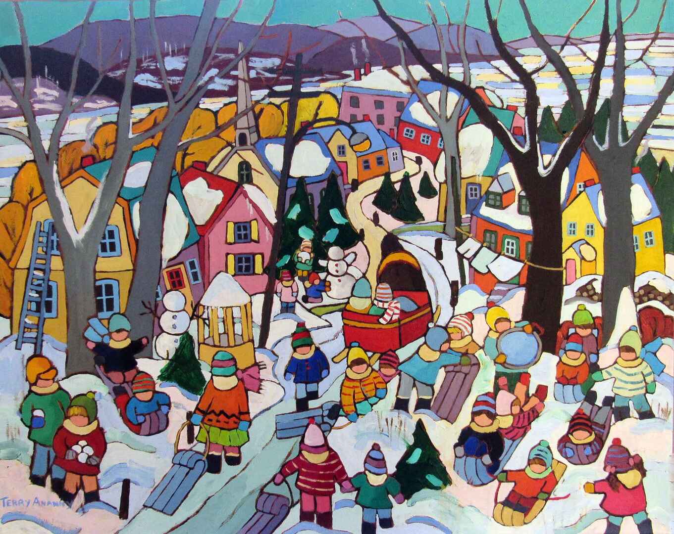 Winter Play 24 x 30 in.  - Acrylic on Canvas