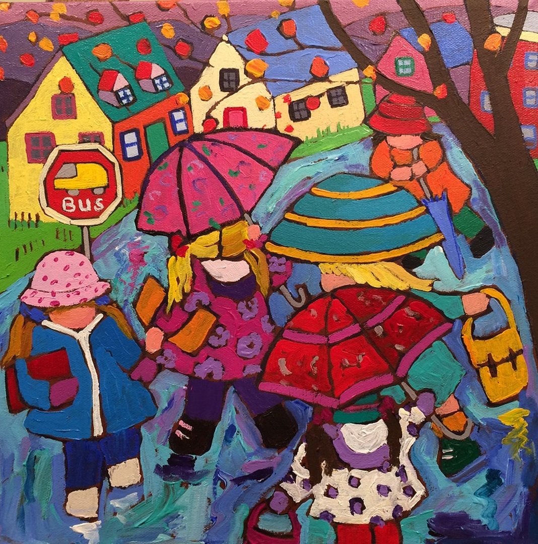 New Umbrellas 12 x 12 in acrylic on canvas 