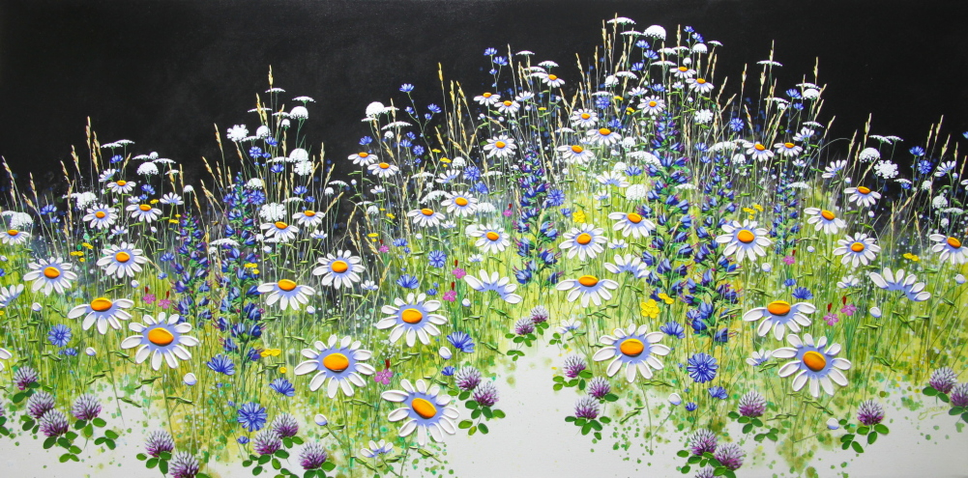 Bumblebees & Bugloss 30 x 60 in. w